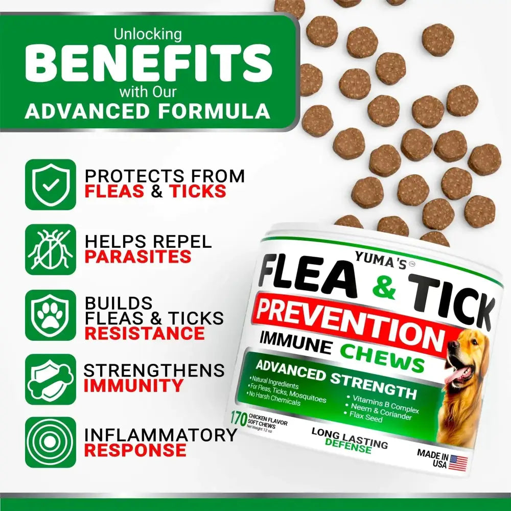 Flea And Tick Prevention For Dogs Chewables 170 Treats Natural Dog Flea And Tick Treatment All Breeds & Ages Made In USA CANNOT Be Listed For Sale On Amazon