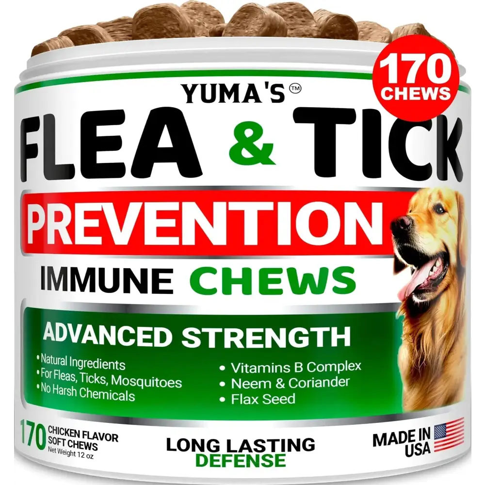 Flea And Tick Prevention For Dogs Chewables 170 Treats Natural Dog Flea And Tick Treatment All Breeds & Ages Made In USA CANNOT Be Listed For Sale On Amazon