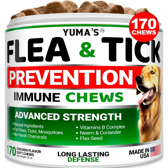 Flea And Tick Prevention For Dogs Chewables 170 Treats Natural Dog Flea And Tick Treatment All Breeds & Ages Made In USA CANNOT Be Listed For Sale On Amazon