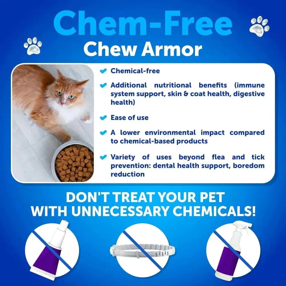 Flea Treatment For Cats Natural Flea And Tick Prevention Supplement For Cats Kittens Chewable Daily Oral Pills With Vitamins 135 Soft Chews Skin & Coat Dental Treats Digestion CANNOT Be Listed For Sa