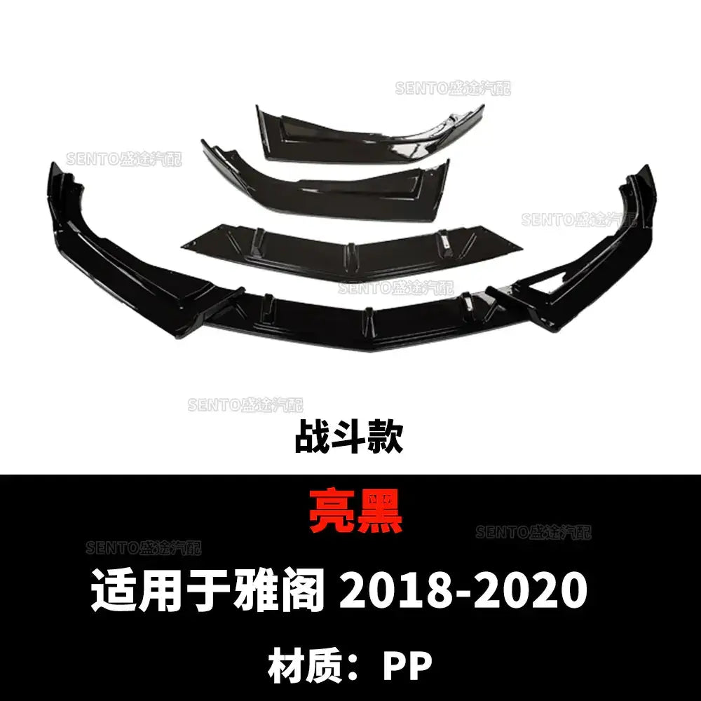 Black glossy pp front bumper kit for 2018-2020 yaris.