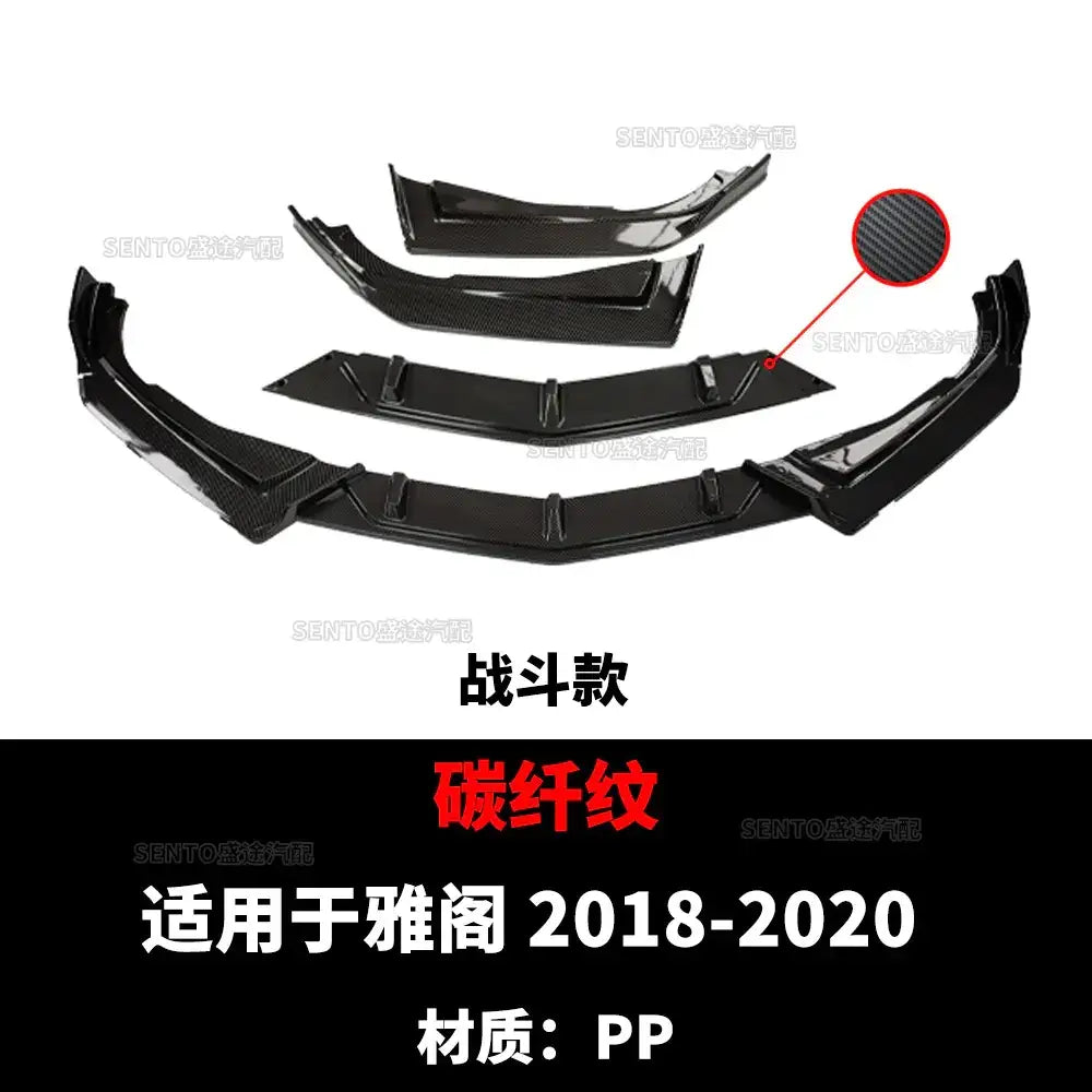 Black carbon fiber-patterned pp front bumper kit for 2018-2020 yaris.