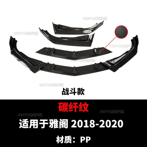 Black carbon fiber-patterned pp front bumper kit for 2018-2020 yaris.