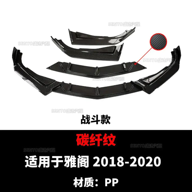 Black carbon fiber-patterned pp front bumper kit for 2018-2020 yaris.