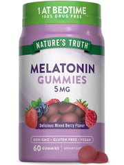 Natures Truth Melatonin Gummies 5mg | 60 Count | Mixed Berry Flavor | Vegan Non-GMO & Gluten Free Supplement