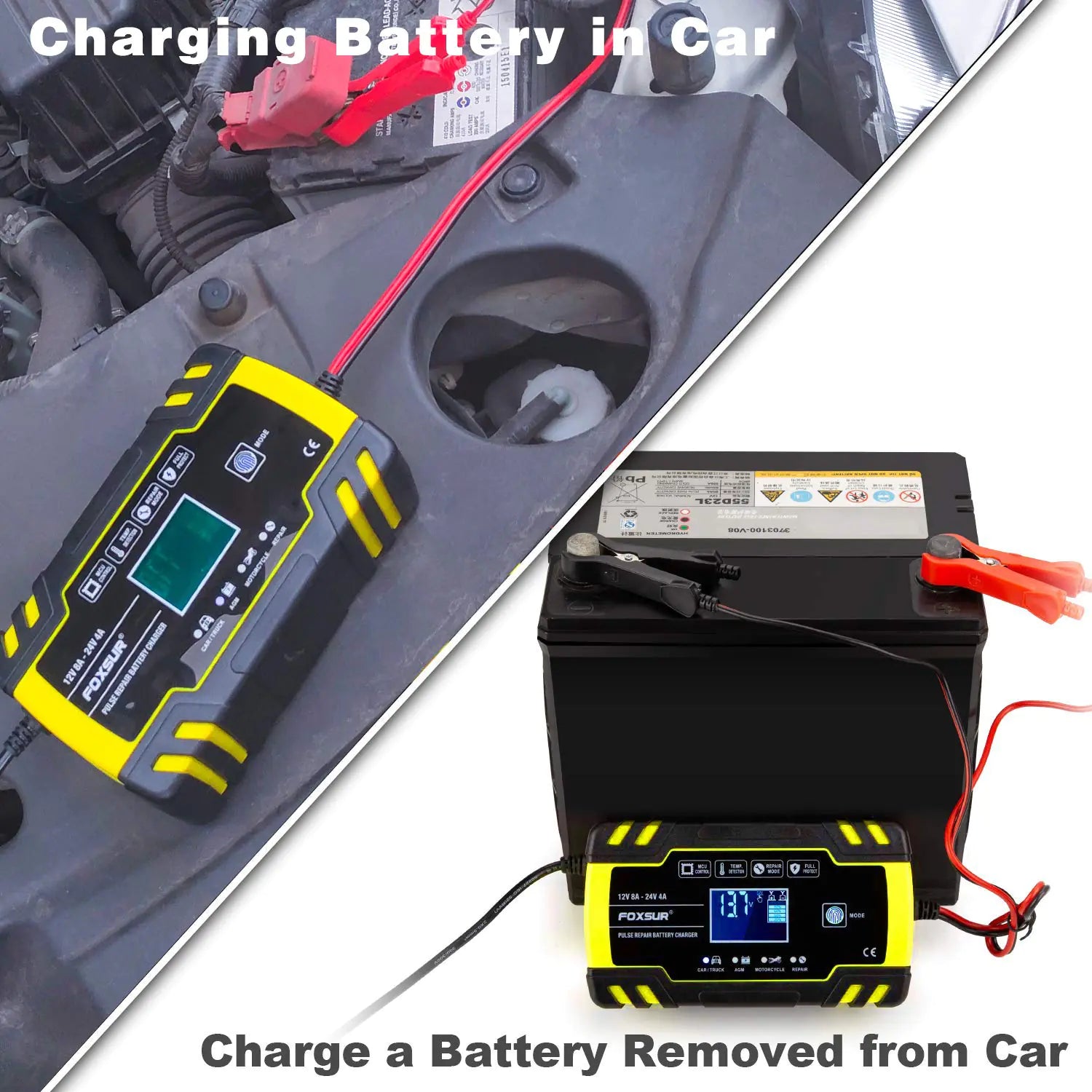 LCD Display Motorcycle Battery Charger - Joomcy