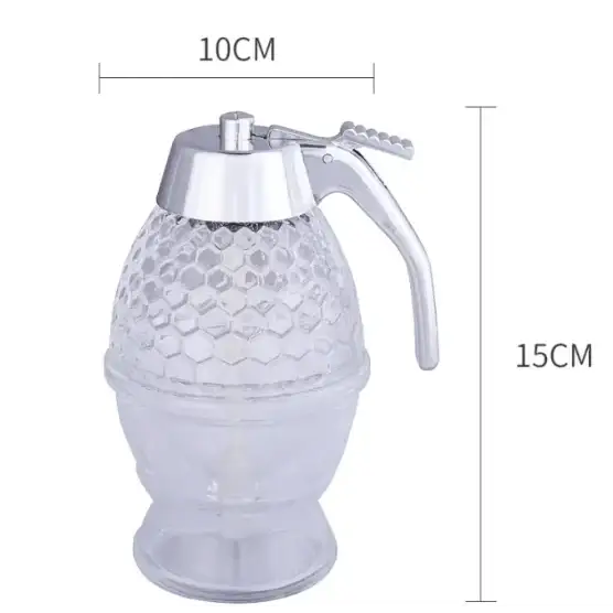Clear honeycomb-patterned plastic squeeze bottle with a silver metal top and handle.