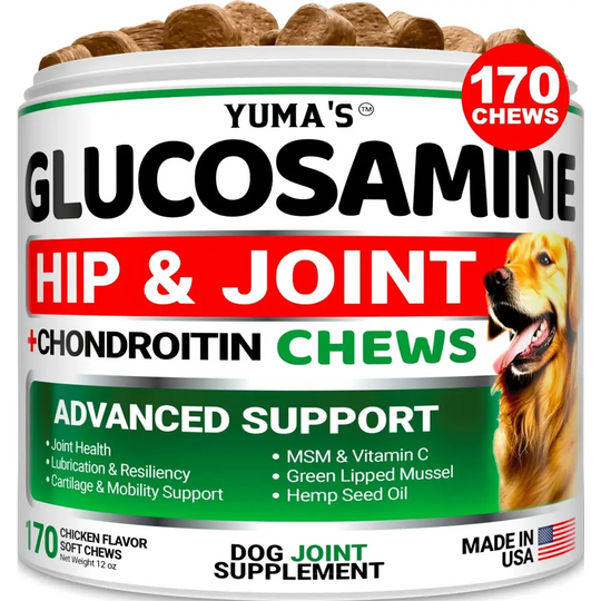Glucosamine for Dogs Hip and Joint Supplement for Dogs 170 Chews Pain Relief