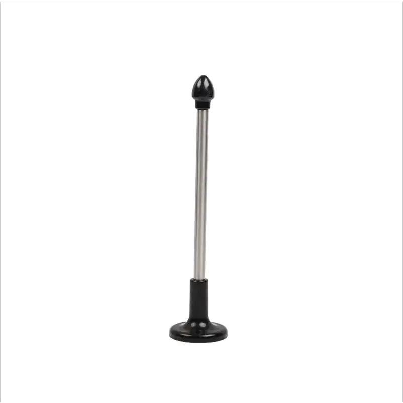 Black and silver microphone stand with a sleek, modern design.