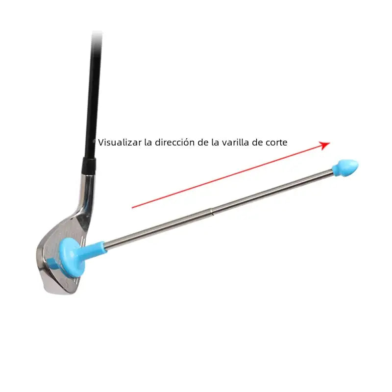 Blue plastic golf club alignment aid