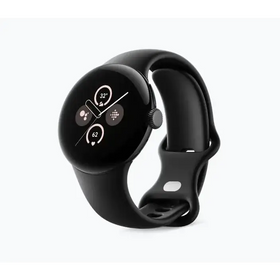 Google Pixel Watch 2 with Fitbit Heart Rate Tracking Stress Management Safety Features - Android Smartwatch - Matt Black Aluminum Case - Obsidian Active Band - GPS (Renewed)