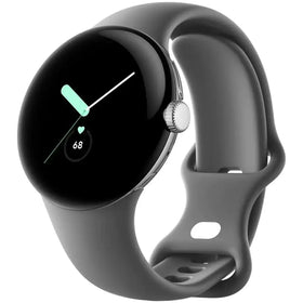 Google | Pixel Watch | Android Smartwatch with Fitbit Activity Tracking | Fitness and Sleep Tracker with Heart Rate Tracker | 41mm (Polished Silver case w/Charcoal Gray Active Band)