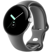 Google | Pixel Watch | Android Smartwatch with Fitbit Activity Tracking | Fitness and Sleep Tracker with Heart Rate Tracker | 41mm (Polished Silver case w/Charcoal Gray Active Band)
