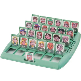 Green plastic game board with cartoon character cards featuring names in chinese characters.