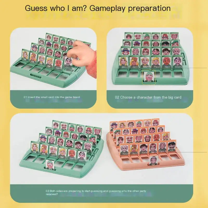 Green plastic game board with slots for inserting small character cards and a larger card selection tray.