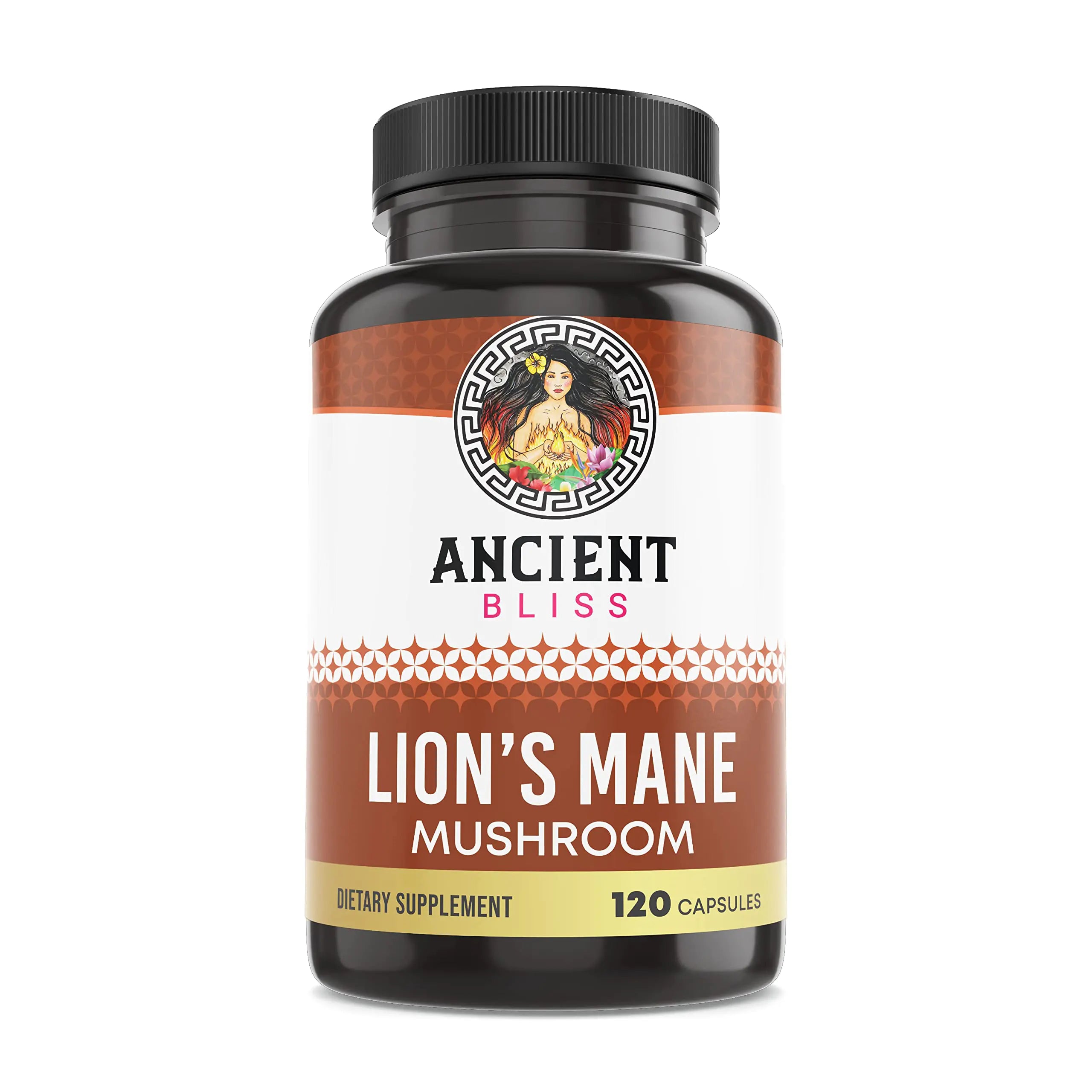 Ancient Bliss Lions Mane Supplement (2 Month Supply)- 120 Vegan Mushroom Capsules- May Supports Mental Clarity Energy & May Focus- Memory & Immune Support Mushroom Supplement