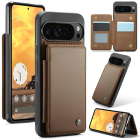 HAII for Google Pixel 9 Pro XL Case for Women Men Magnetic Closure PU Leather Wallet Case with RFID Blocking Card Holder Shockproof Protection Case for Google Pixel 9 Pro XL (Brown)