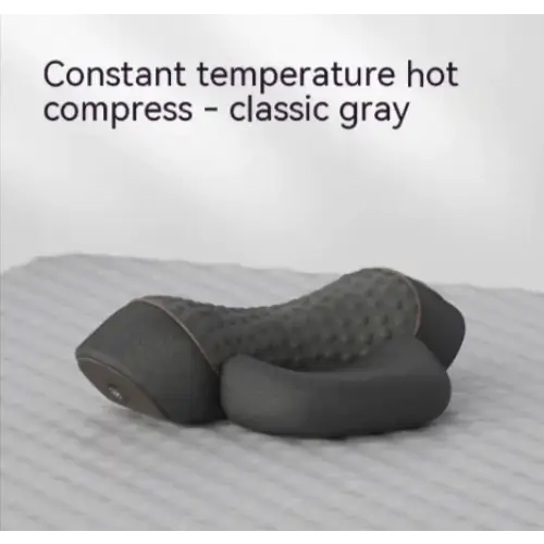 Classic gray constant temperature hot compress with a textured, dimpled surface and smooth contours.