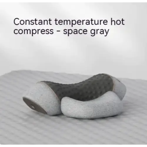 Space gray constant temperature hot compress with a textured, cushioned design.