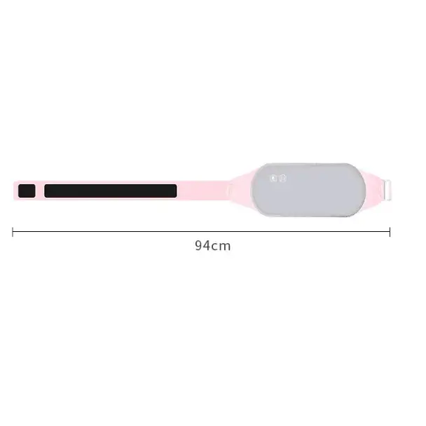 Pink and gray heated wristband with a sleek, minimalist design.