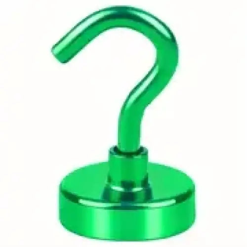 Green metallic hook magnet.