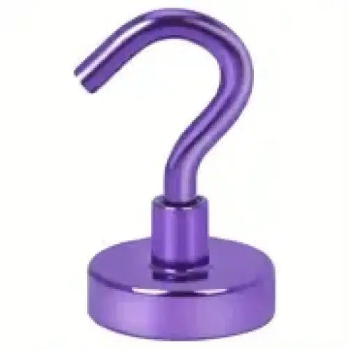 Purple metallic hook magnet.