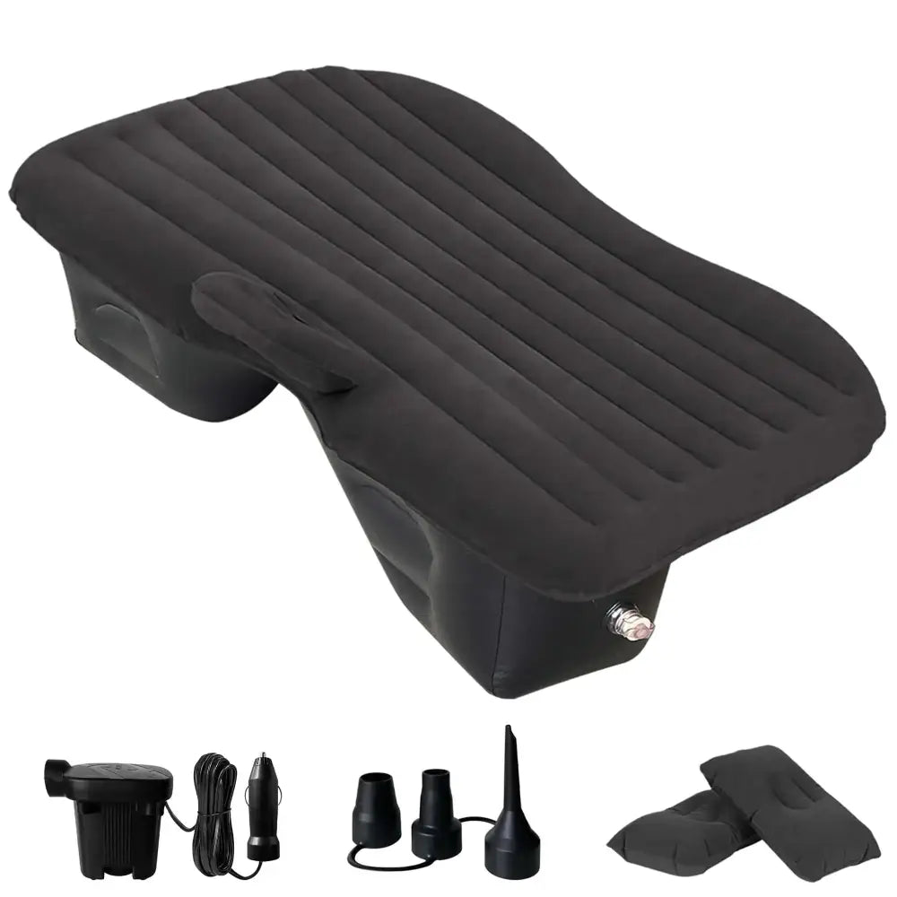 HNXKB SUV Air Mattress Car - Thickened X Inflatable car air Mattress Back seat for Sleeping Pad Car Mattress Back Portable Integrated SUV Camping Bed with 2-in-1 Air Pump Pillows X Carry Bag(Black)