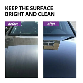 Glossy dark blue car hood with a reflective, polished finish.