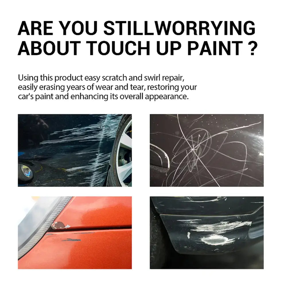 Black and red car paint touch-up spray for easy scratch and swirl repair