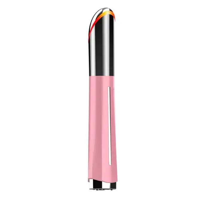 Pink and silver handheld facial device with a sleek, tapered design.