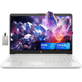 HP 15.6" FHD Business Laptop Intel i3-1115G4 8GB RAM 256GB PCIe SSD Intel UHD Graphics 720p HD Webcam Fingerprint Reader Numeric Keypad Windows 10 S Silver 32GB Hotface USB Card