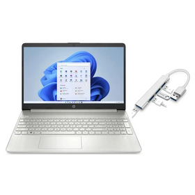 HP 15.6" FHD Laptop | Intel Core i3-1215U Processor | Intel UHD Graphics | Fingerprint | 16GB RAM | 256GB SSD | Windows 11 Home | Bundle with USB 3.0 Hub