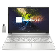 HP 15.6" HD Student Laptop Intel i3-1115G4 16GB RAM 256GB PCIe SSD Intel UHD Graphics HD Webcam Numpad Wi-Fi 5 Bluetooth Windows 11 Silver 32GB Hotface USB Card