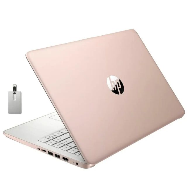 HP Premium Stream 14" HD BrightView Laptop Intel Celeron N4120 16GB RAM 64GB eMMC Storage UHD Graphics HD Webcam 1 Year Office 365 Bluetooth WiFi HDMI Win 11s Gold 32GB Hotface USB Card