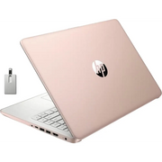 HP Premium Stream 14" HD BrightView Laptop Intel Celeron N4120 8GB RAM 64GB eMMC Intel UHD Graphics HD Webcam 1 Year Office 365 Bluetooth WiFi HDMI Win 11s Gold 32GB Hotface USB Card