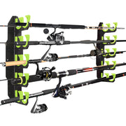 Hikeen Fishing Rod Holders Fishing Pole Holders for Garage Wall or Ceiling Mounted Fishing Rod Rack Holds Up to 10 Rods（1 Pack）