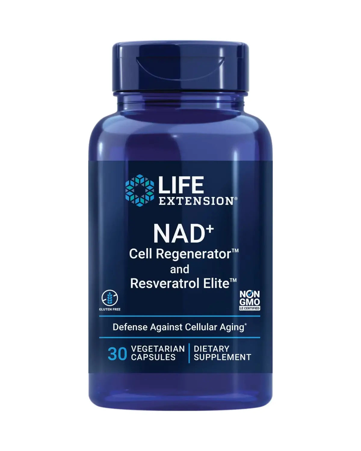 Life Extension NAD+ Cell Regenerator and Resveratrol Elite NIAGEN nicotinamide riboside Trans-resveratrol quercetin Fisetin for Longevity Energy and oxidative Stress 30 Vegetarian Capsule