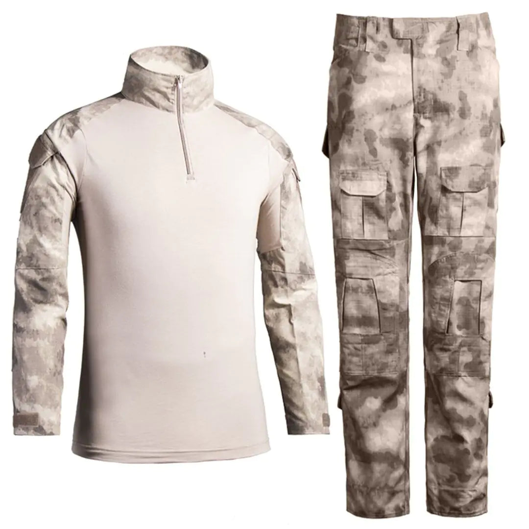 HJLYQXQ Mens Military Tactical Shirt and Pants Airsoft Paintball Hunting Combat Uniform Army Camo Gobi Desert X-Small
