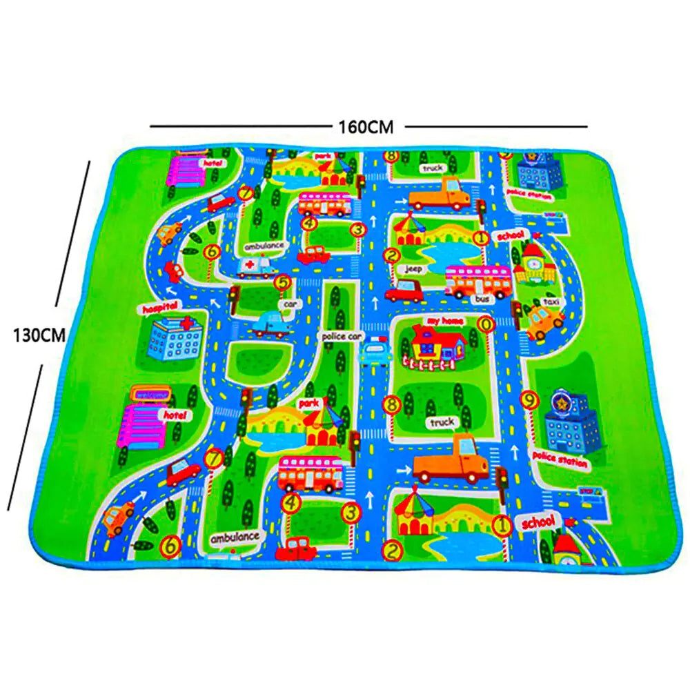 City Traffic Map Baby Crawling Mat and Play Mat - Joomcy
