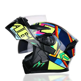 JIEKAI Motorcycle Helmet with Dual Lenses and Anti-Fog