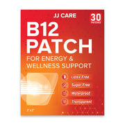 Jj care b12 patch, a transparent adhesive patch designed for energy and wellness support.