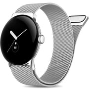 JKD Bands Compatible with Google Pixel Watch Band/Pixel 3 Watch Band Women Men Soft Stainless Steel Metal Mesh Loop Strap Wristband for Google Pixel Watch/Pixel 2 Watch/Pixel Watch 3 41mm Silver