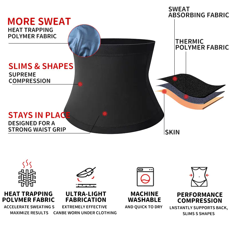 Men's Sauna Body Shaper Waist Trainer Slimming Belt - Joomcy
