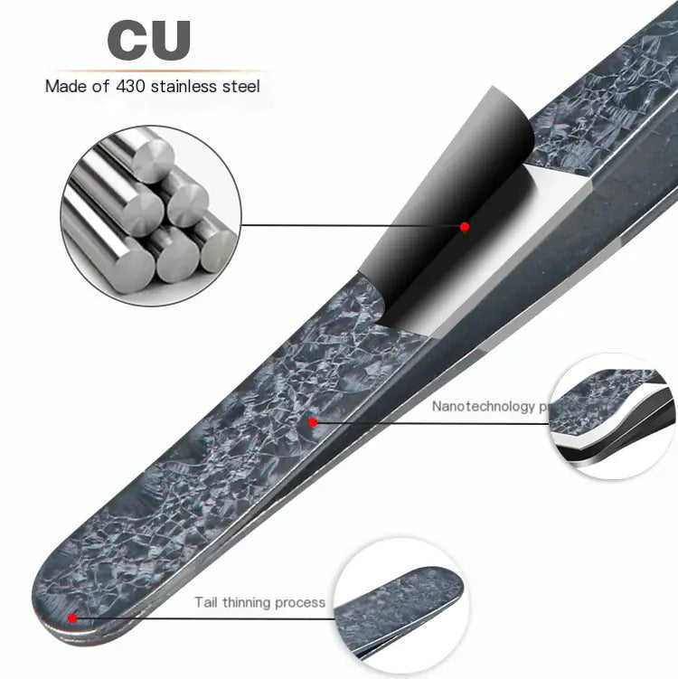 Double-Sided Stainless Steel Tweezers Beauty Set - Joomcy