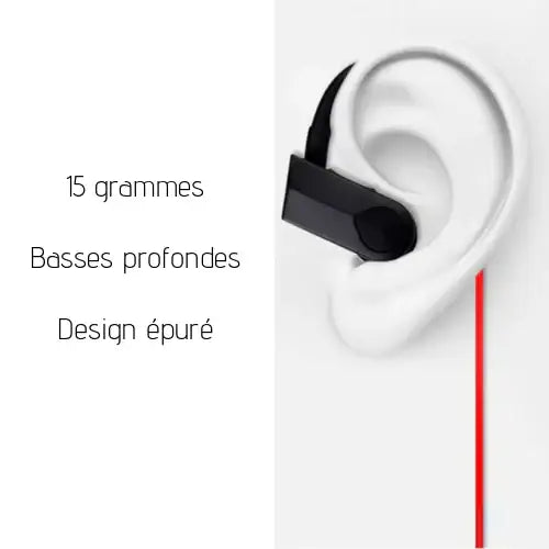 Black in color, this sleek earbud features a minimalist design with an ergonomic fit for comfortable wear.