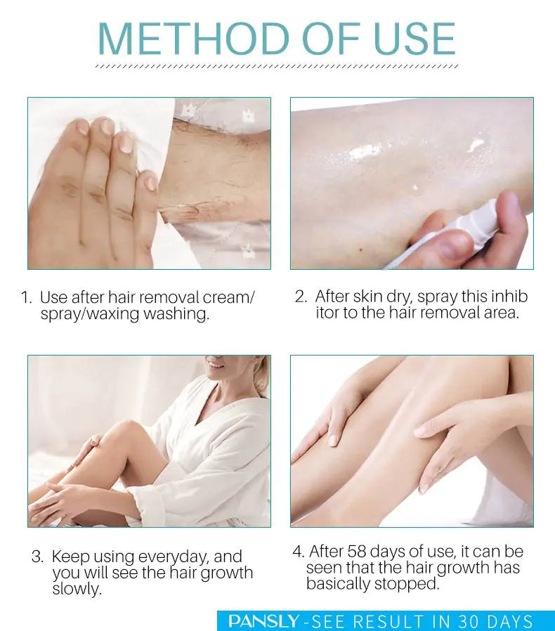 Painless Hair Removal Spray for Face, Arms, and Legs