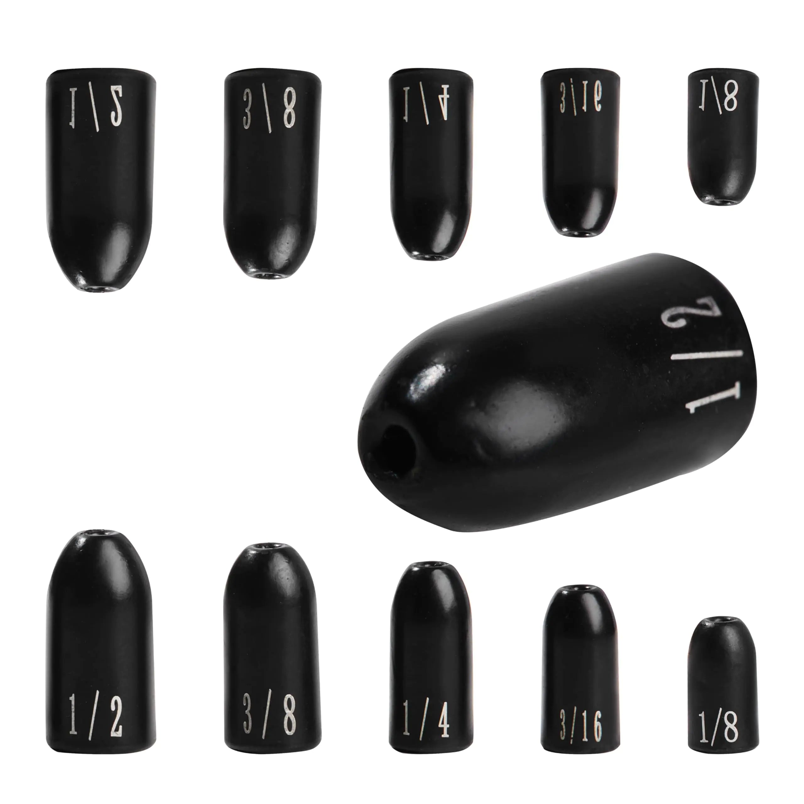 JUIFUTIME Tungsten Worm Weights Tungsten Bullet Fishing Weights Tungsten Fishing Weights for Bass Fishing Bullet Fishing Sinkers Weights for Texas Rig Carolina Rig (1/2 oz - 10 Pack)