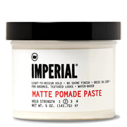 Imperial Barber Grade Products Matte Pomade Paste Light-Medium Hold Natural No-Shine Finish Non-Greasy Add Volume - 5 oz