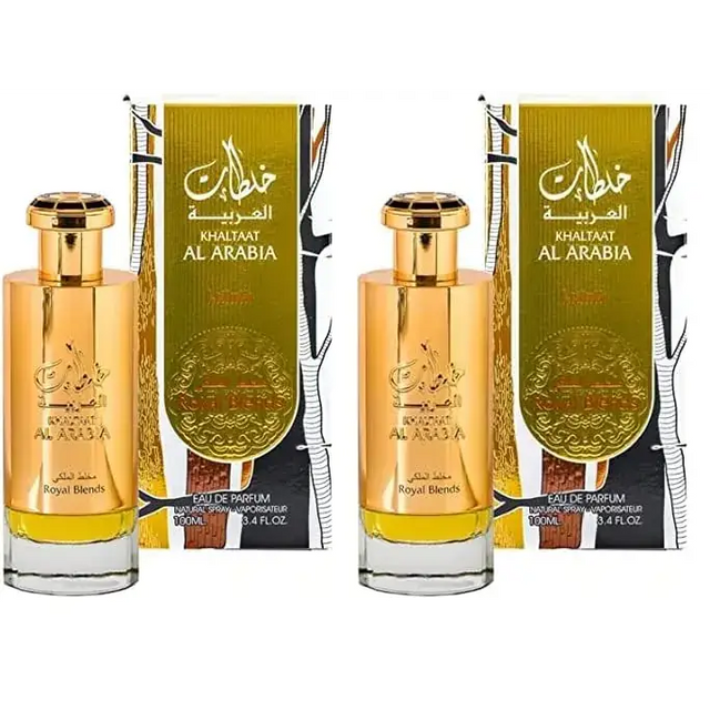 Lattafa Prestige Khaltat Al Arabia for Unisex Eau de Parfum Spray 3.4 Ounce (Pack of 2)