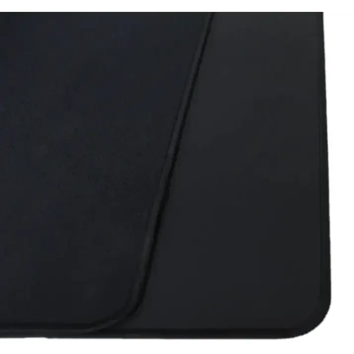 Black fabric laptop sleeve with a smooth, padded interior lining.